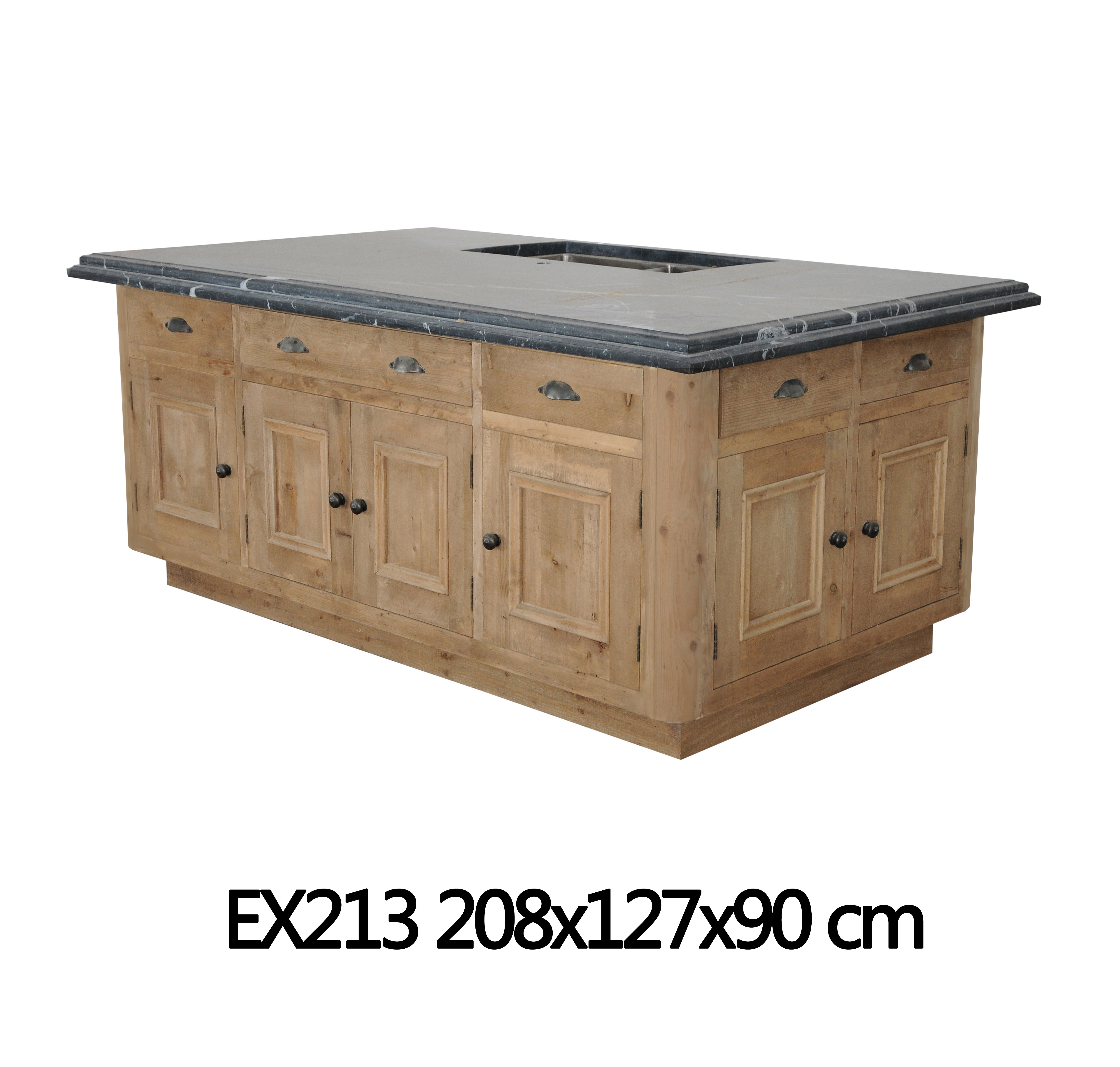 EX213 Kitchen Classic Island - Black Honed & Salvage (2).JPG